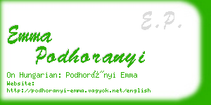 emma podhoranyi business card